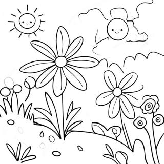 Colorful Flower Garden Coloring Page 25794-20857