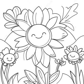 Colorful Flower Garden Coloring Page 25794-20858