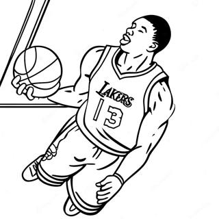 Lakers Basketball Player Dunking Coloring Page 25804-20871