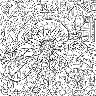 Pattern Coloring Page With Geometric Shapes 2581-2174