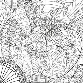 Pattern Coloring Page With Geometric Shapes 2581-2176