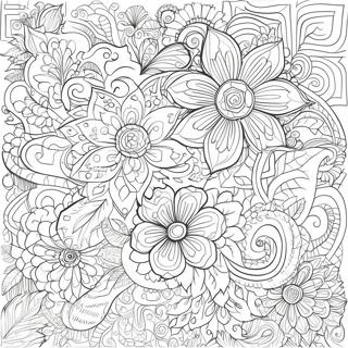 Intricate Floral Pattern Coloring Page 2582-2177