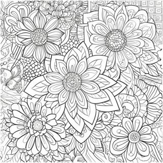 Intricate Floral Pattern Coloring Page 2582-2180