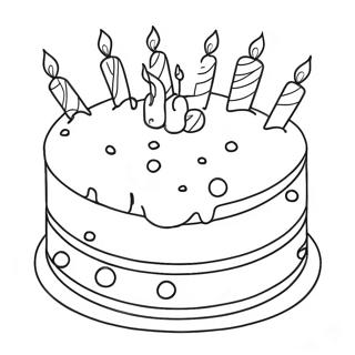 Colorful Birthday Cake Coloring Page 25834-20889