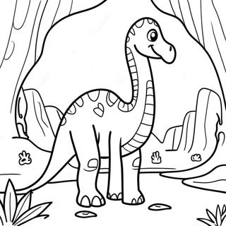 Friendly Brachiosaurus In A Forest Coloring Page 25854-20905