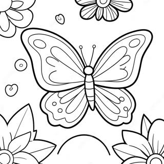 Colorful Butterfly In Flight Coloring Page 25864-20913