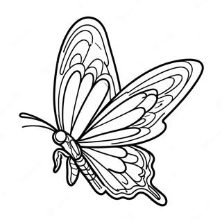 Colorful Butterfly In Flight Coloring Page 25864-20914