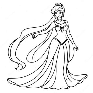 Elegant Princess Serenity In A Flowing Dress Coloring Page 25884-20927