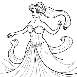 Elegant Princess Serenity In A Flowing Dress Coloring Page 25884-20928