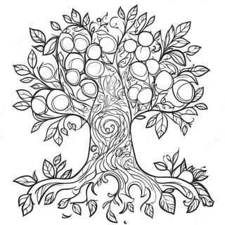 Colorful Family Tree With Leaves Coloring Page 25894-20943