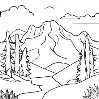 Realistic Mountain Coloring Pages