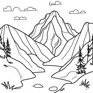 Realistic Mountain Landscape Coloring Page 25923-20955