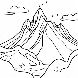 Majestic Snow Capped Mountain Coloring Page 25924-20961