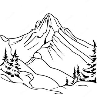 Majestic Snow Capped Mountain Coloring Page 25924-20962