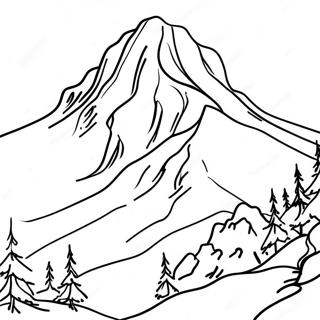 Majestic Snow Capped Mountain Coloring Page 25924-20963