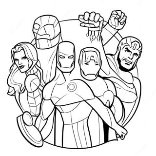 Colorful Avengers Team Coloring Page 25964-20993