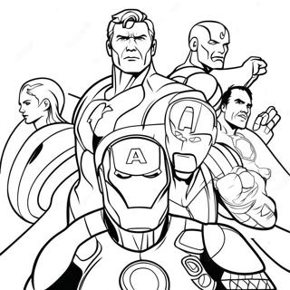 Colorful Avengers Team Coloring Page 25964-20995