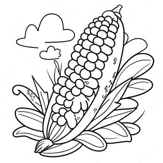 Rainbow Corn Coloring Pages