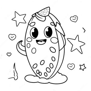 Cute Rainbow Corn With Sparkling Eyes Coloring Page 25984-21007