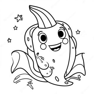 Cute Rainbow Corn With Sparkling Eyes Coloring Page 25984-21008