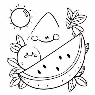 Bright Sunny Day With Melon Coloring Page 25994-21017