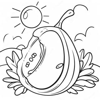 Bright Sunny Day With Melon Coloring Page 25994-21020