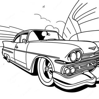 Chicano Lowrider Classic Car Coloring Page 26003-21022