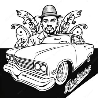 Chicano Lowrider With Custom Paint Job Coloring Page 26004-21026