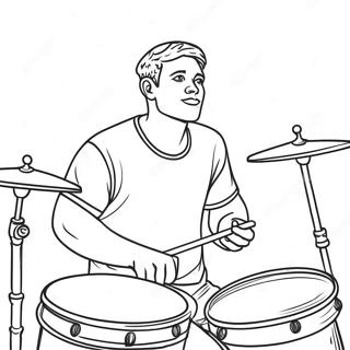 Colorful Drummer Playing Coloring Page 26034-21050