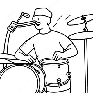 Colorful Drummer Playing Coloring Page 26034-21052