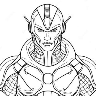 Futuristic Cyborg Warrior Coloring Page 26064-21072