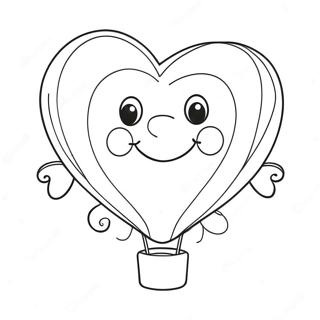 Cute Heart Balloon Coloring Page 26074-21081