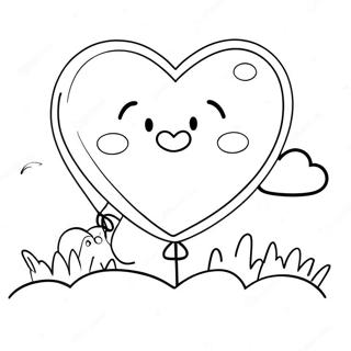 Cute Heart Balloon Coloring Page 26074-21082