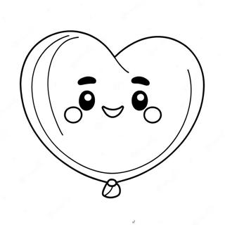 Cute Heart Balloon Coloring Page 26074-21084