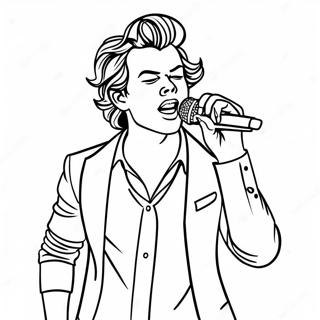 Harry Styles Singing Coloring Page 26124-21124