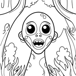 Creepy Siren Head In The Forest Coloring Page 2612-2202