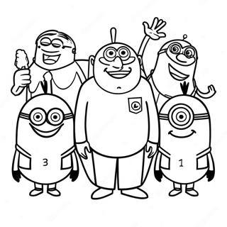 Gru And The Minions Coloring Page 26134-21129