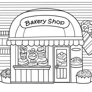 Colorful Bakery Shop Coloring Page 26174-21149