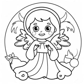 Angelic Christmas Scene Coloring Page 26184-21164