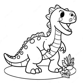 Dinosaur Birthday Cake Coloring Page 26213-21184