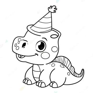 Cute Dinosaur Party Hat Coloring Page 26214-21185