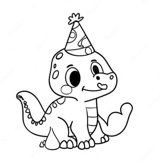 Cute Dinosaur Party Hat Coloring Page 26214-21186