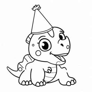 Cute Dinosaur Party Hat Coloring Page 26214-21187