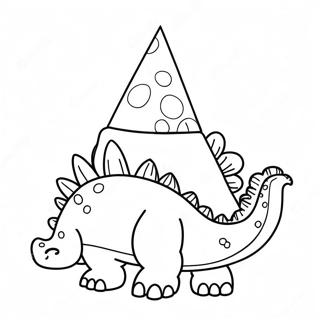 Cute Dinosaur Party Hat Coloring Page 26214-21188