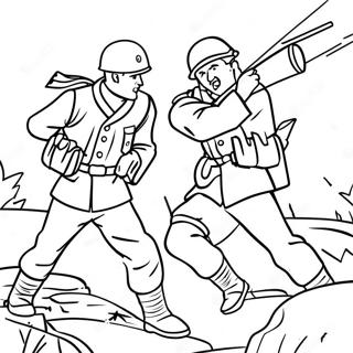 Ww2 Soldiers In Battle Coloring Page 2621-2206