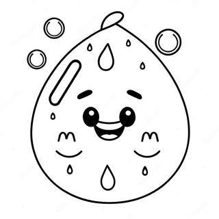 Happy Raindrop With Smiling Face Coloring Page 26234-21200