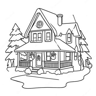 Christmas House Coloring Pages