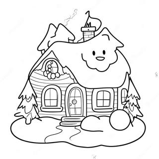 Christmas House Coloring Pages