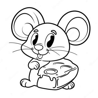 Adorable Mouse With Cheese Coloring Page 26284-21237