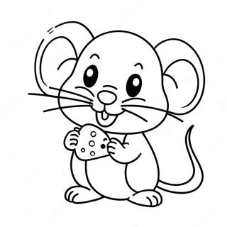 Adorable Mouse With Cheese Coloring Page 26284-21238